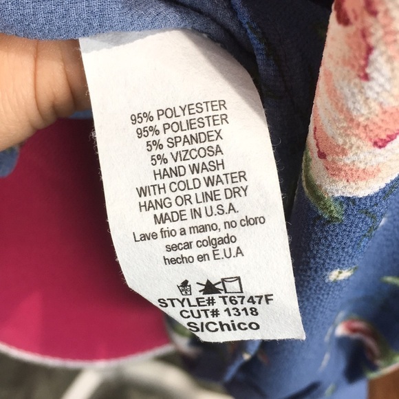 RB Couture Blue Floral Off-The-Shoulder Blouse Top - Picture 5 of 7